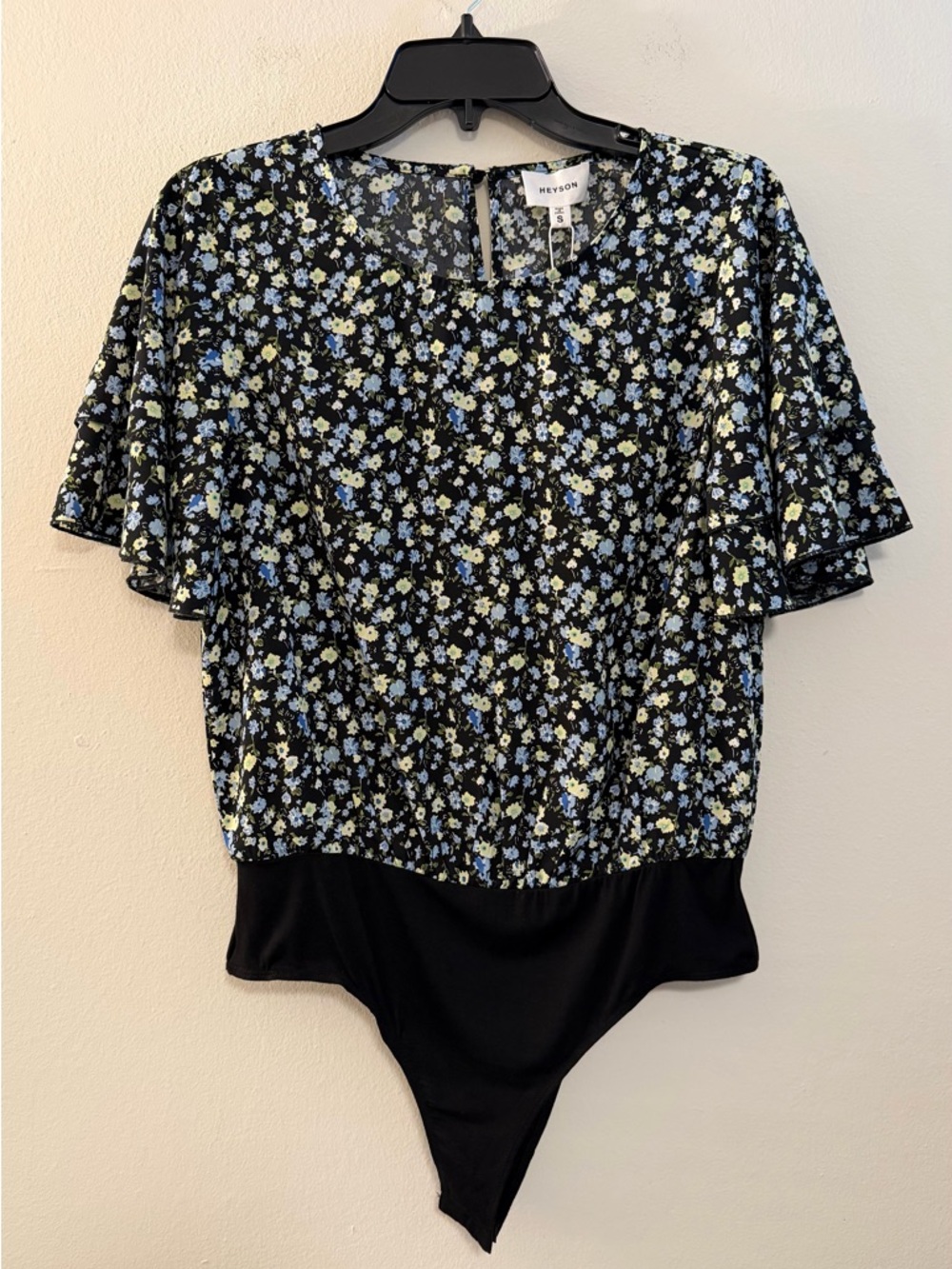 NWT Heyson Floral Ruffle Sleeve Bodysuit